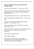 Nursing 251 Module 1 Safety Exam Questions With Complete Solutions