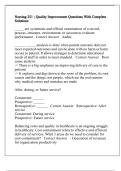 Nursing 251 &semi; Quality Improvement Questions With Complete Solutions