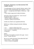 Nursing 251 &semi; Respiratory Case Study Questions With Complete Solutions