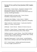 Nursing 251 Eyes and Ears Exam Questions With Complete Solutions