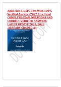Agile Safe 5&period;1 SPC Test With 100&percnt; Verified Answers 2022 Proctored COMPLETE EXAM