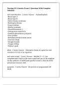 Nursing 251 Genetics Exam 1 Questions With Complete Solutions