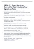 NFPA 211 Exam Questions Correct Verified Solutions New Update &lpar;A Pass&rpar;