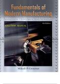 Solution manual for FUNDAMENTALS OF MODERN MANUFACTURING Materials&comma; processes and systems 4th edition &vert; Complete Solution Guide&period;