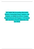 TEST BANK FOR Accounting Information Systems&colon; Connecting Careers&comma; Systems&comma; and Analytics 1st Edition by Arline A&period; Savage &comma; Danielle Brannock ALL CHAPTERS 1-19 COVERED WITH QUESTIONS AND ANSWERS WITH RATIONALS AND CASE STUDY&period;