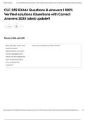 CLC 059 EXAM Questions & Answers &vert; 100&percnt; Verified solutions &vert;Questions with Correct Answers 2025 latest update&excl;&excl;