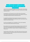 BIOL 2250 EXAM 1 REVIEW QUESTIONS WITH ACCURATE ANSWERS