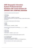 GISP &lpar;Geographic Information Systems Professional&rpar; Exam Questions with correct Answers &lpar;A&plus; GRADED 100&percnt; VERIFIED&rpar; 2025&sol;2026