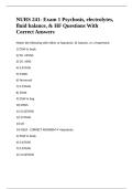 NURS 241- Exam 1 Psychosis&comma; electrolytes&comma; fluid balance&comma; & HF Questions With Correct Answers 