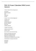NSG 211 Exam 2 Questions With Correct Answers