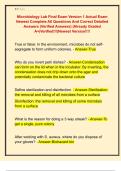 Microbiology Lab Final Exam Version 1 Actual Exam  Newest Complete All Questions And Correct Detailed  Answers &lpar;Verified Answers&rpar; &vert;Already Graded  A&plus;&vert;Verified&excl;&excl;&excl;&vert;Newest Version&excl;&excl;&excl;&excl; 