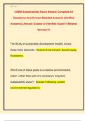 CSWA Sustainability Exam Newest Complete All  Questions And Correct Detailed Answers &lpar;Verified  Answers&rpar; &vert;Already Graded A&plus;&vert;Verified Exam&excl;&excl;&excl; &vert;Newest  Version&excl;&excl;&excl;&excl; 