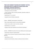 TEEX 209 HAZMAT TECHNICIAN NEWEST ACTUAL 2025&sol;2026 WITH COMPLETE QUESTIONS AND ANSWERS&period;VERIFED&sol;GRADED A&plus;