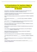 Let Examinations for teachers Major in English Questions And Answers For A&plus; Score&excl;&excl;