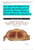TEST BANK FOR PRINCIPLES OF ANATOMY AND PHYSIOLOGY 15th EDITION BY GERALD TORTORA & BRYAN DERRICKSON 2025&sol;2026 A&plus;