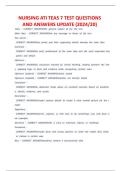 NURSING ATI TEAS 7 TEST QUESTIONS AND ANSWERS UPDATE