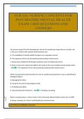 NUR 316&colon; NURSING CONCEPTS FOR PSYCHIATRIC&sol;MENTAL HEALTH EXAM 1 2025 QUESTIONS AND ANSWERS