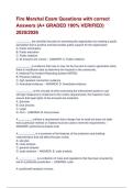 Fire Marshal Exam Questions with correct Answers &lpar;A&plus; GRADED 100&percnt; VERIFIED&rpar; 2025&sol;2026