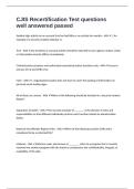 CJIS Recertification Test questions well answered passed