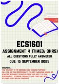 ECS1601 Assignment 4 Memo &vert; Due 15 September 2025
