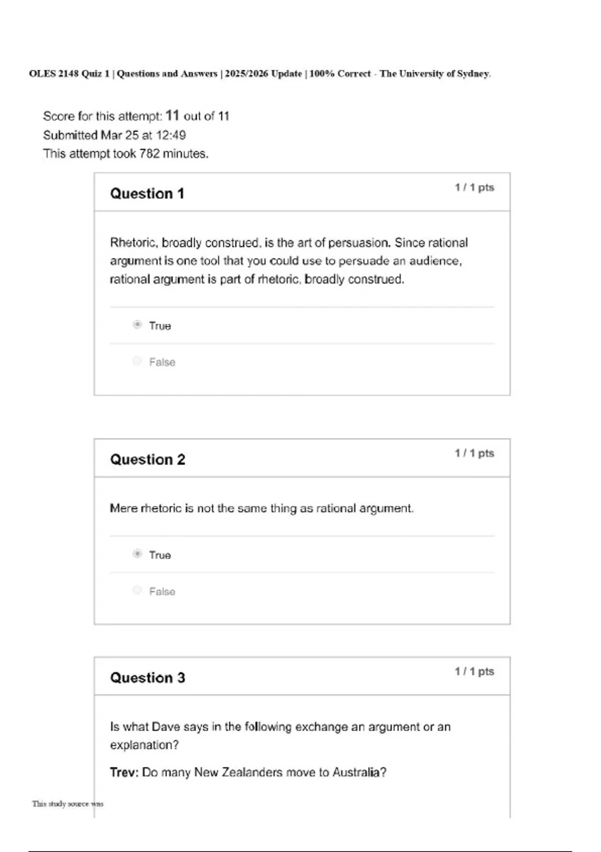 OLES 2148 Quiz 1 | Questions and Answers | 2025/2026 Update | 100% ...