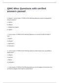 QIHC-Misc Questions with verified answers passed
