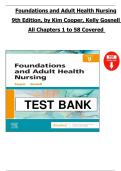 Foundations and Adult Health Nursing &ndash; 8th Edition &lpar;Cooper&rpar; &vert; Complete Test Bank with Answers for Chapters 1&ndash;58