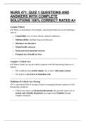 NURS 471&colon; QUIZ 1 QUESTIONS AND ANSWERS WITH COMPLETE SOLUTIONS 100&percnt; CORRECT RATED A&plus;