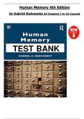 Human Memory &ndash; 4th Edition by Gabriel Radvansky &ndash; Complete Test Bank &lpar;Chapters 1&ndash;18&rpar;