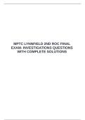  MPTC LYNNFIELD 2ND ROC FINAL EXAM- INVESTIGATIONS QUESTIONS WITH COMPLETE SOLUTIONS