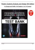 Modern Systems Analysis and Design &ndash; 9th Edition &lpar;Joseph Valacich&comma; Joey George & Jeffrey Hoffer&rpar; &ndash; Complete Test Bank &lpar;Chapters 1&ndash;14&rpar;