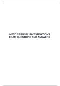 MPTC CRIMINAL INVESTIGATIONS EXAM QUESTIONS AND ANSWERS