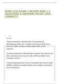 NURS 3333 EXAM 1 REVIEW MOD 1-3 QUESTIONS & ANSWERS RATED 100&percnt; CORRECT&excl;&excl;