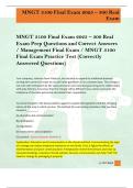MNGT 3100 Final Exam 2025 &ndash; 300 Real  Exam Prep Questions and Correct Answers  &sol; Management Final Exam &sol; MNGT 3100  Final Exam Practice Test &lpar;Correctly  Answered Questions&rpar; 