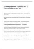 Commercial Driver License &lpar;Class A&rpar; Hazmat Endorsement Test Questions and Answers
