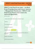 MNGT 3100 Final Exam 2025 &ndash; 350 Real  Exam Prep Questions and Correct Answers  &sol; Management Final Exam &sol; MNGT 3100  Final Exam Practice Test &lpar;Correctly  Answered Questions&rpar; 