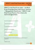 MNGT 3100 Final Exam 2025 &ndash; 350 Real  Exam Prep Questions and Correct Answers  &sol; Management Final Exam &sol; MNGT 3100  Final Exam Practice Test &lpar;Correctly  Answered Questions&rpar;   