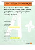 MNGT 3100 Final Exam 2025 &ndash; 350 Real  Exam Prep Questions and Correct Answers  &sol; Management Final Exam &sol; MNGT 3100  Final Exam Practice Test &lpar;Correctly  Answered Questions&rpar; 