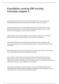Foundation Nursing 205 Nursing Concepts chapter 4 Exam Questions and Answers