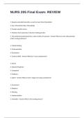 NURS 205 Final Exam Questions and Answers- REVIEW