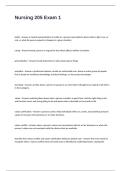 Nursing 205 Exam 1 Questions with Correct Answers