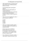 CA Chiropractic Law Exam CCLE Review with Solution Updated 2025 2026 &vert; California Chiropractic Law Comprehensive Study Guide Answer Key and Exam Preparation Resource