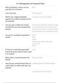 CA Chiropractic Law Exam CCLE Comprehensive Review with Solution Updated 2025 2026 &vert; California Chiropractic Law Study Guide Answer Key and Exam Preparation Resource
