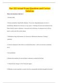 Nur 222 Actual Exam Questions and Correct Solutions
