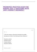 PROMETRIC PRACTICE EXAM FOR NURSES TEST 1 QUESTIONS WITH 100&percnt; CORRECT ANSWERS&excl;&excl;