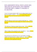 SUB ASSESSMENT FINAL TEST LATEST 2025-2026 UPDATE QUESTIONS AND VERIFIED ANSWERS &vert;100&percnt; CORRECT &vert; GRADED A&plus; GUARANTEE