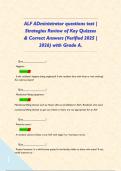 ALF ADministrator questions test &vert; Strategies Review of Key Quizzes & Correct Answers &lpar;Verified 2025 &vert; 2026&rpar; with Grade A&period;     