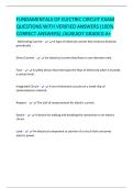 FUNDAMENTALS OF ELECTRIC CIRCUIT EXAM  QUESTIONS WITH VERIFIED ANSWERS &lpar;100&percnt;  CORRECT ANSWERS&rpar; &sol;ALREADY GRADED A&plus; 