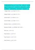 FUNDAMENTALS OF ELECTRIC CIRCUIT EXAM  QUESTIONS WITH VERIFIED ANSWERS &lpar;100&percnt;  CORRECT ANSWERS&rpar; &sol;ALREADY GRADED A&plus; 