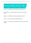 FUNDAMENTALS OF ELECTRIC CIRCUIT EXAM  QUESTIONS WITH VERIFIED ANSWERS &lpar;100&percnt;  CORRECT ANSWERS&rpar; &sol;ALREADY GRADED A&plus; 